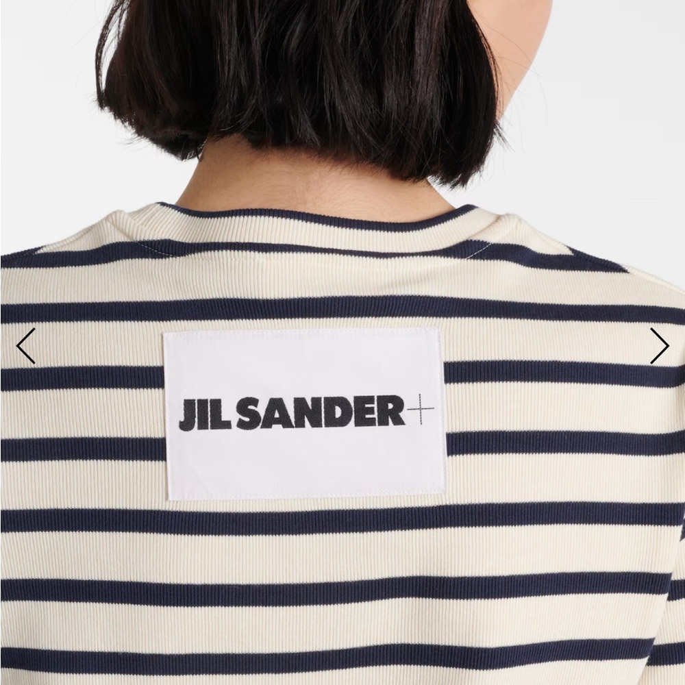 Jil Sander navy stripe cotton rib dress